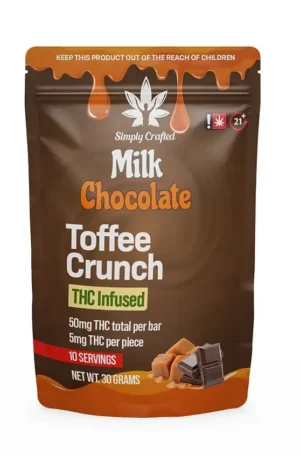 THC Milk Chocolate Toffee Crunch Bar EU
